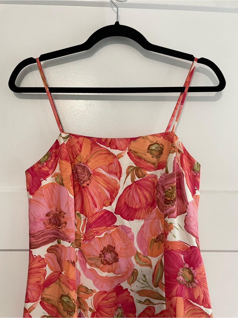 Vintage Pink and Orange Floral Slip Midi Dress - Picture 4 of 10